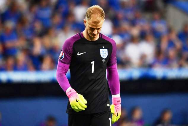 Joe Hart leaves the pitch after England's 2-1 loss to Iceland