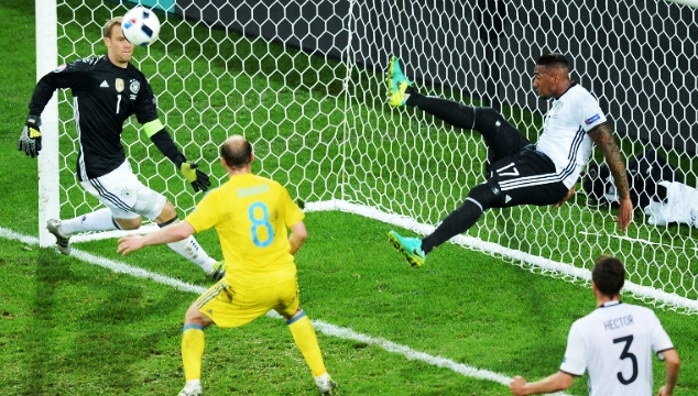 Germany's Boateng saves from the line against Ukraine