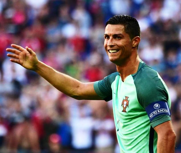 Cristiano Ronaldo celebrates his goal for Portugal at the Euro 2016