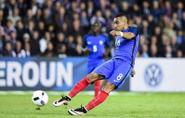 Payet scores a free-kick for France in a previous match