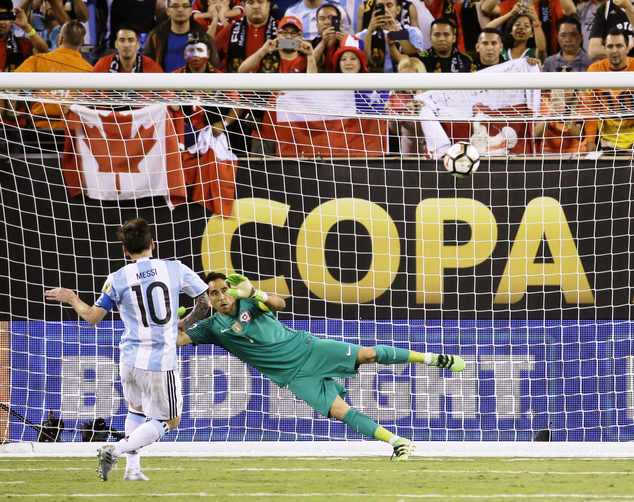 Messi's missed penalty against Chile in the Copa America final in the USA last month