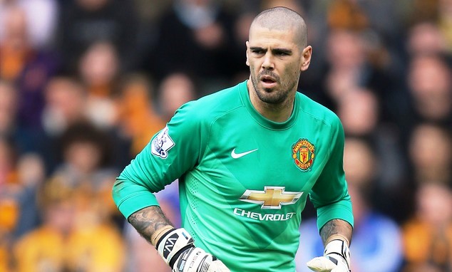 Valdes in a previous match for Man United