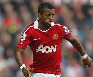 Manchester United's Nani looks forward to the Arsenal match.
