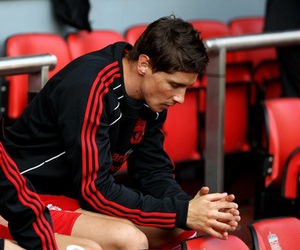Fernando Torres unhappy in the stands at Liverpool
