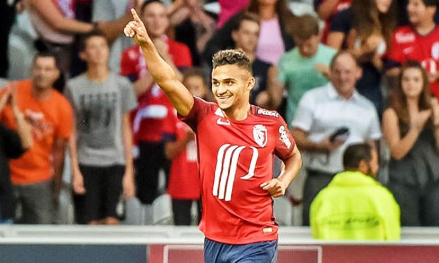 Boufal celebrates one of his previous goals for Lille