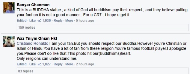 Ronaldo angers Buddhists