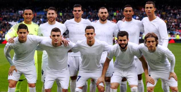 Reall Madrid's squad vs Sporting Gijon