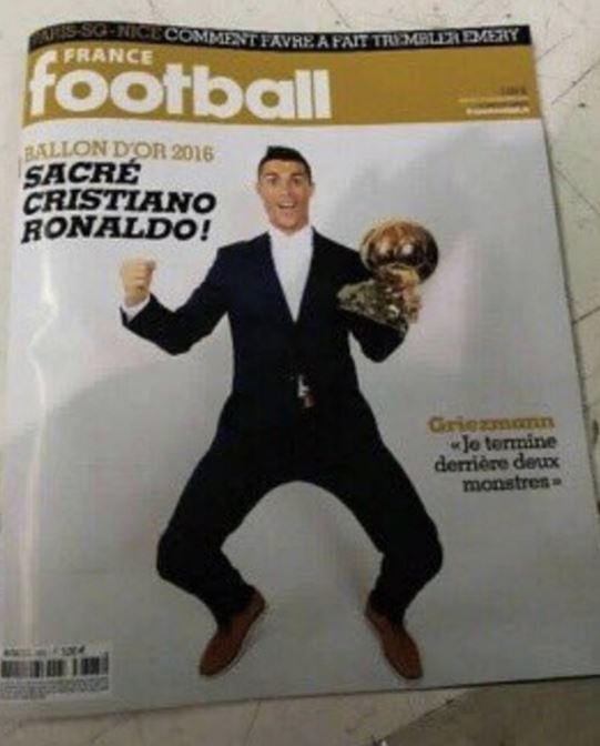Cristiano Ronaldo, France Football, 2016 Ballon d'Or