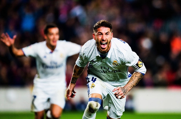 Sergio Ramos' late goal rescued a draw for Real Madrid against arch-rivals Barcelona