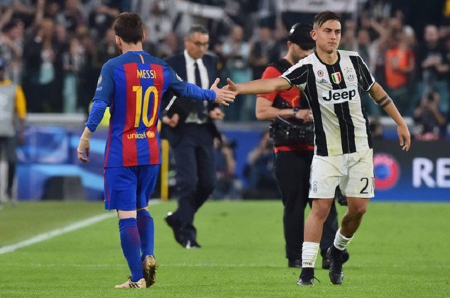 Dybala shake hands with Lionel Messi of Barcelona after their UCL meeting on April 11 in Turin. The former has been tipped to become the biggest name in world football after Lionel Messi.