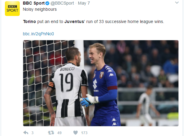 Joe Hart, Bonnuci, Juventus, Torino, Serie A