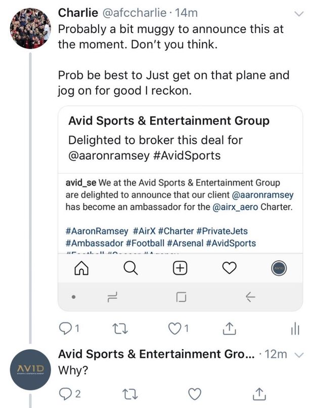 Aaron Ramsey, Avid Sports & Entertainment Group, Arsenal, English Premier League