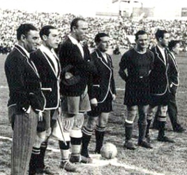 An image of the 1936 Copa del Rey final between Real Madrid and Barcelona.