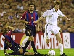 The 2002 version of El Clasico in the UEFA Champions League. Barcelona were on the losing side as Real Madrid went all the way to win the cup.