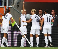 Megan Rapinoe celebrated her goal against Colombia in great style.