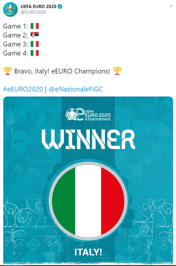 UEFA eEuro 2020, Italy, Serbia