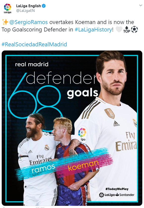 Sergio Ramos, Ronald Koeman, La Liga, Record, Goal Scoring, Defender