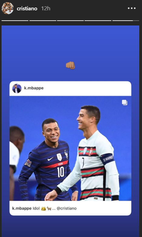 Cristiano, Mbappe, UEFA Nations League, France, Portugal, Instagram