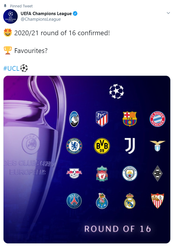 UEFA Champions League, Round of 16, UCL Draw