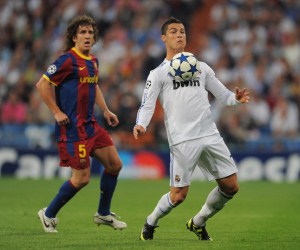 Cristiano Ronaldo against Barcelona in El Clasico 2011.