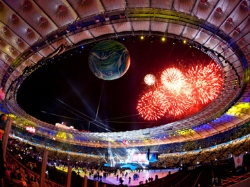 The Olympic National Stadium Sports Complex opened with a lavish ceremony.