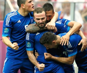 Salpingidis produced a stellar performance in goal for Greece against Poland at Euro 2012.