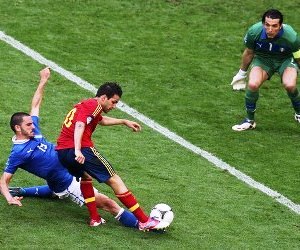 Spain vs Italy match in the UEFA Euro 2012 final