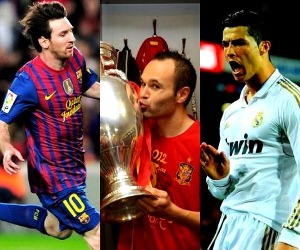 Lionel Messi, Andres Iniesta and Cristiano Ronaldo make the UEFA Best Player three-man shortlist.