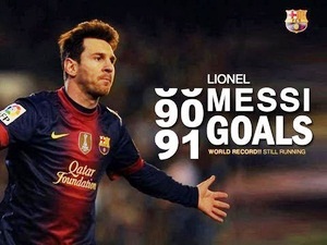 Lionel Messi ended the year 2012 with a total of 91 goals.