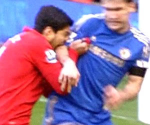 Liverpool's Luis Suarez shocked the public with his bite on Chelsea's Branislav Ivanovic