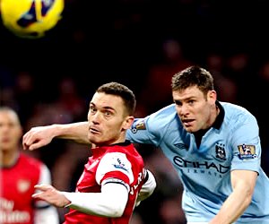 Arsenal and Manchester City are in pre-season friendly action on Sunday, July 14, 2013.