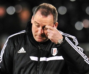 The Fulham manager looked distraught after the club's FA Cup exit to Sheffield United.