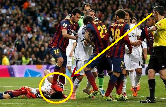 Referee's spot in the Pepe vs Busquets incident