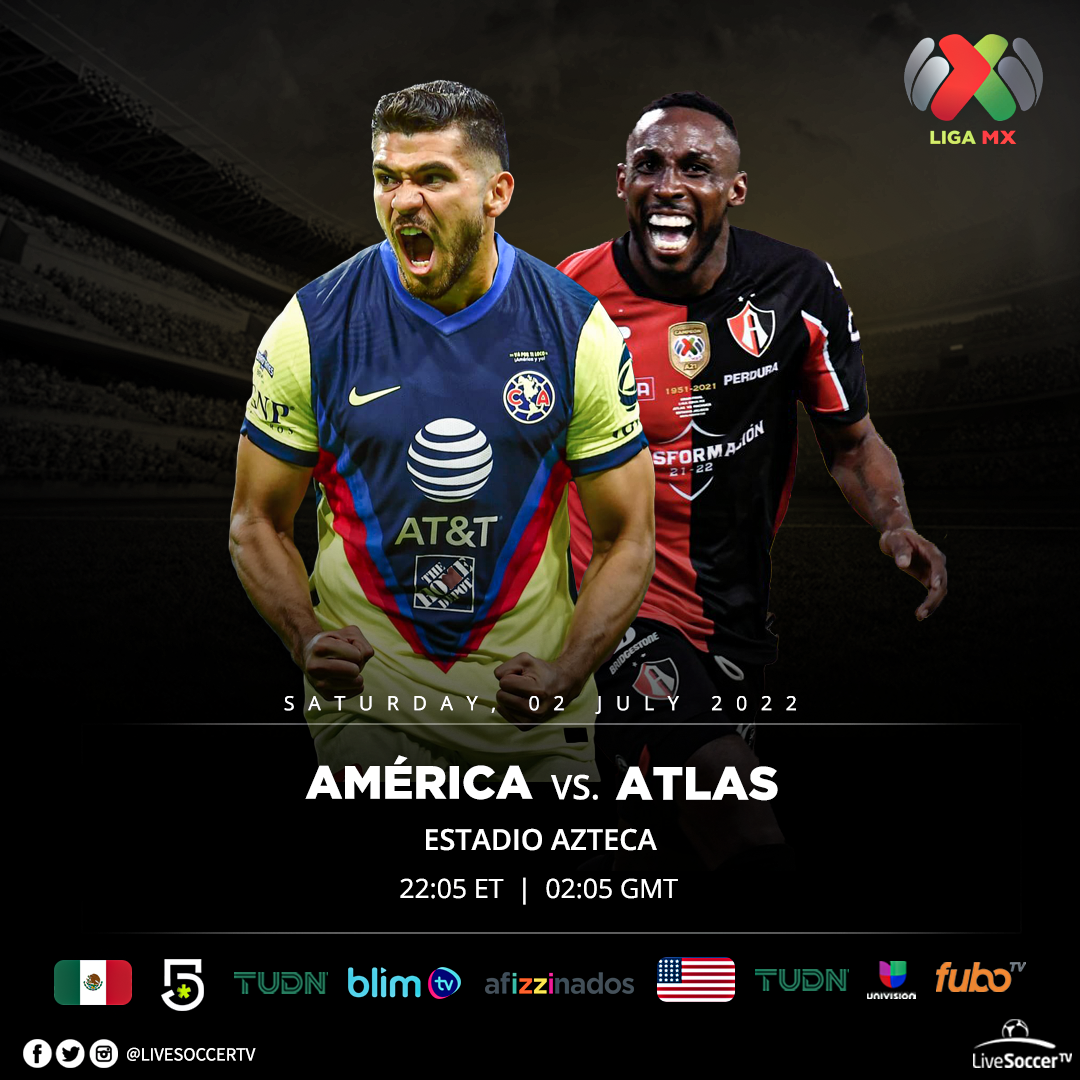 Club America, Atlas, Liga MX, Broadcast Listings