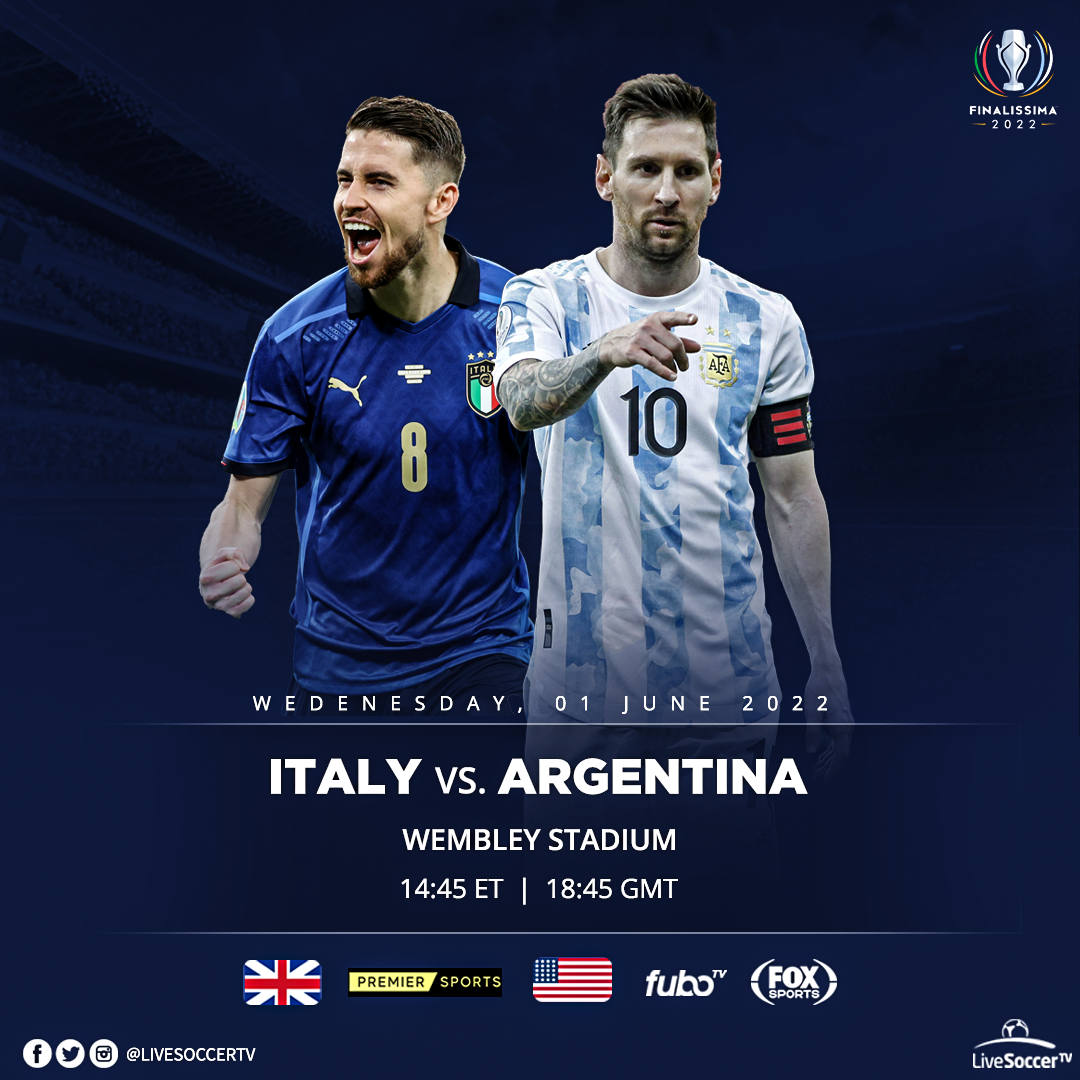 Italy, Argentina, CONMEBOL-UEFA Cup of Champions, Broadcast Listings