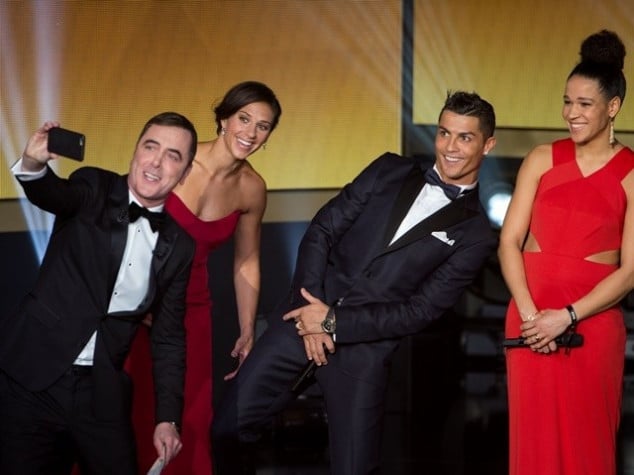 James Nesbitt, Carli Lloyd, Cristiano Ronaldo, Celia Sasic, 2015 Ballon d'Or