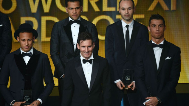 Neymar, Lionel Messi, Cristiano Ronaldo, 2015 Ballon d'Or