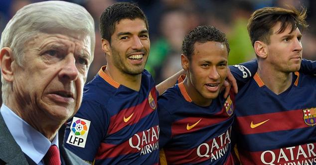 Arsene Wenger, Lionel Messi, Neymar, Luis Suarez, Arsenal, Barcelona, UEFA Champions League