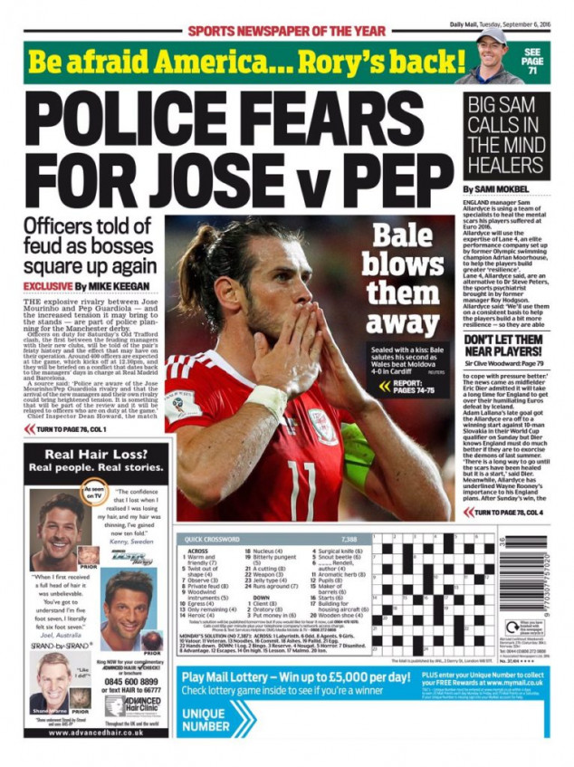 Pep Guardiola, Jose Mourinho, Manchester Derby, Police, English Premier League