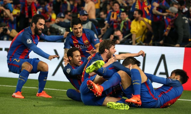 Sergi Roberto, Neymar, Arda Turan, Luis Suarez, Barcelona, PSG, UEFA Champions League