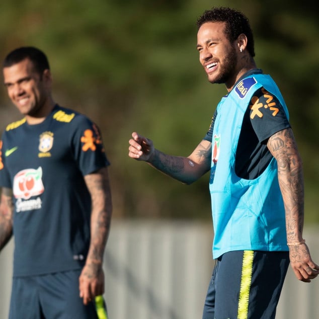 Neymar in Brazil training session