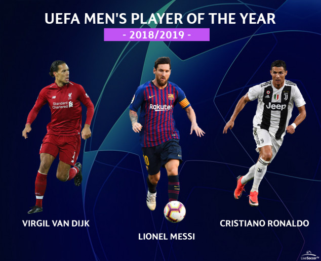 Virgil Van Dijk, Lionel Messi, Cristiano Ronaldo, UEFA Awards