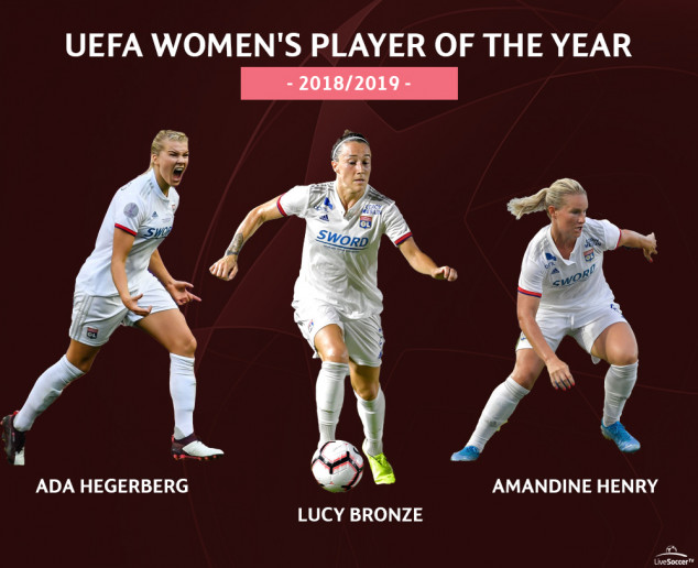 Lucy Bronze, Ada Hegerberg, Amandine Henry, UEFA Awards, Lyon