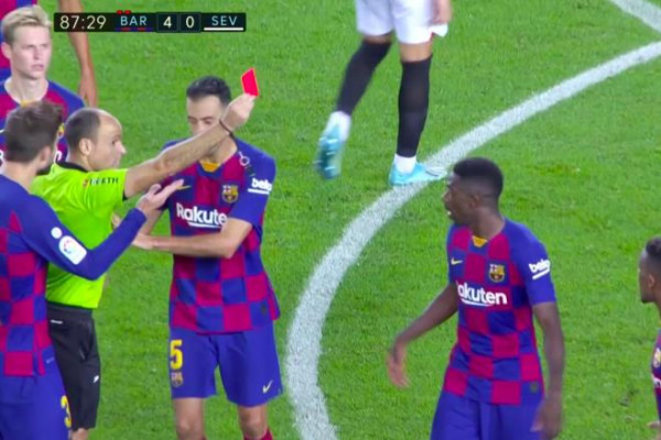 WATCH: Barcelona receives two red cards a row vs Sevilla :: Live Soccer TV