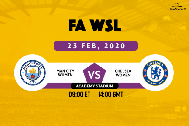 FA WSL Man City vs Chelsea on Feb. 23