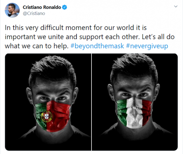 Cristiano Ronaldo, Covid-19, Juventus, Portugal, Italy