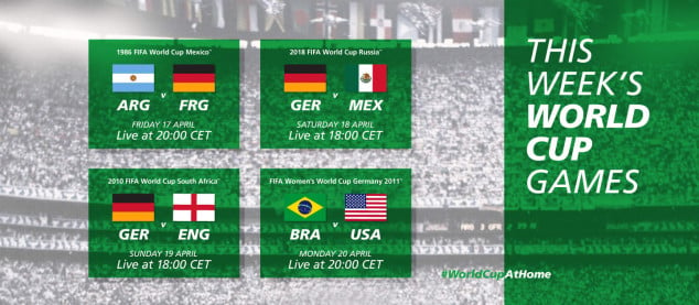 #WorldCupAtHome, FIFA World Cup, Argentina, Germany, Germany, England, Germany, Mexic
