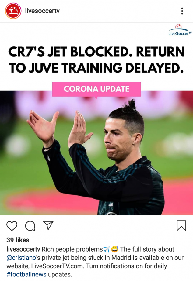 Cristiano Ronaldo, Return, Juventus, Coronavirus