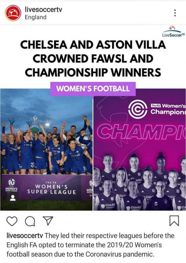Chelsea, Aston Villa, FA Women's Super League, Women's Championship, Winners, 2019/20