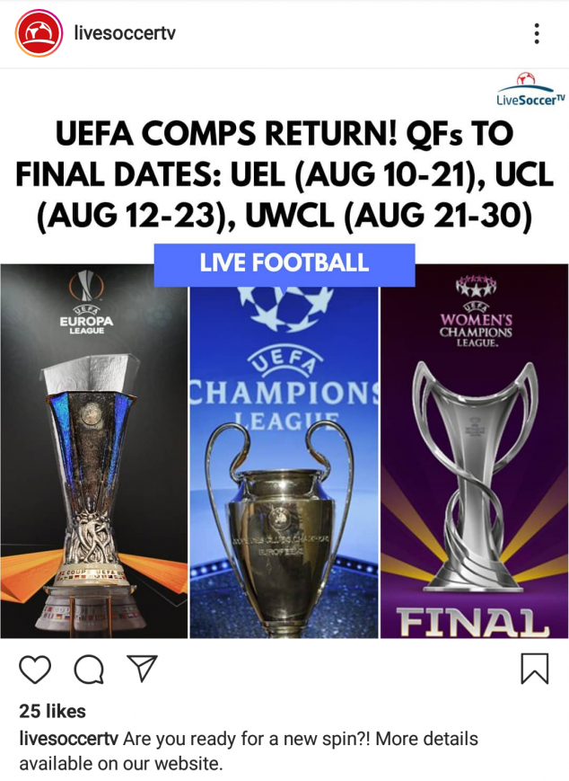 UEFA Champions League, UEFA Europa League, UEFA Women's Champions League, Return Date